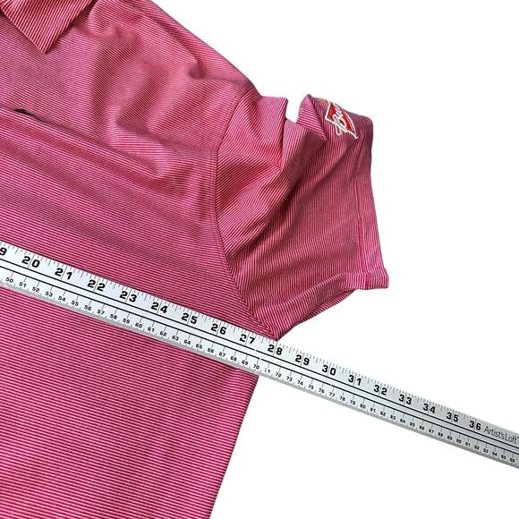 Nike Tiger Woods Collection Snap Polo Shirt Men's 2XL XXL Red Striped Budweiser - Picture 9 of 11